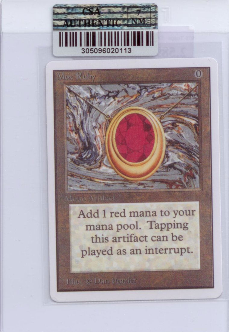 MTG: Unlimited Mox Ruby Magic the Gathering card POWER NINE. Graded 7 (1 of 2)