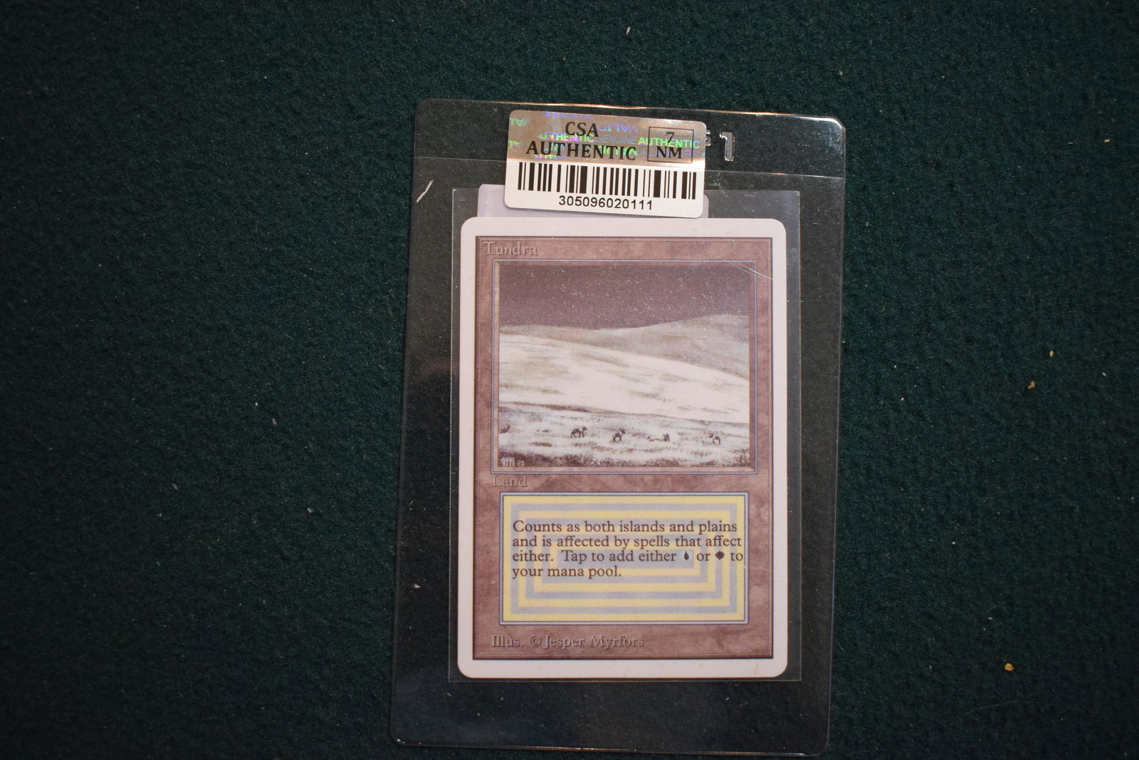 MTG: Unlimited Tundra Magic the Gathering card DUAL LAND. Graded 7 (1 of 2)