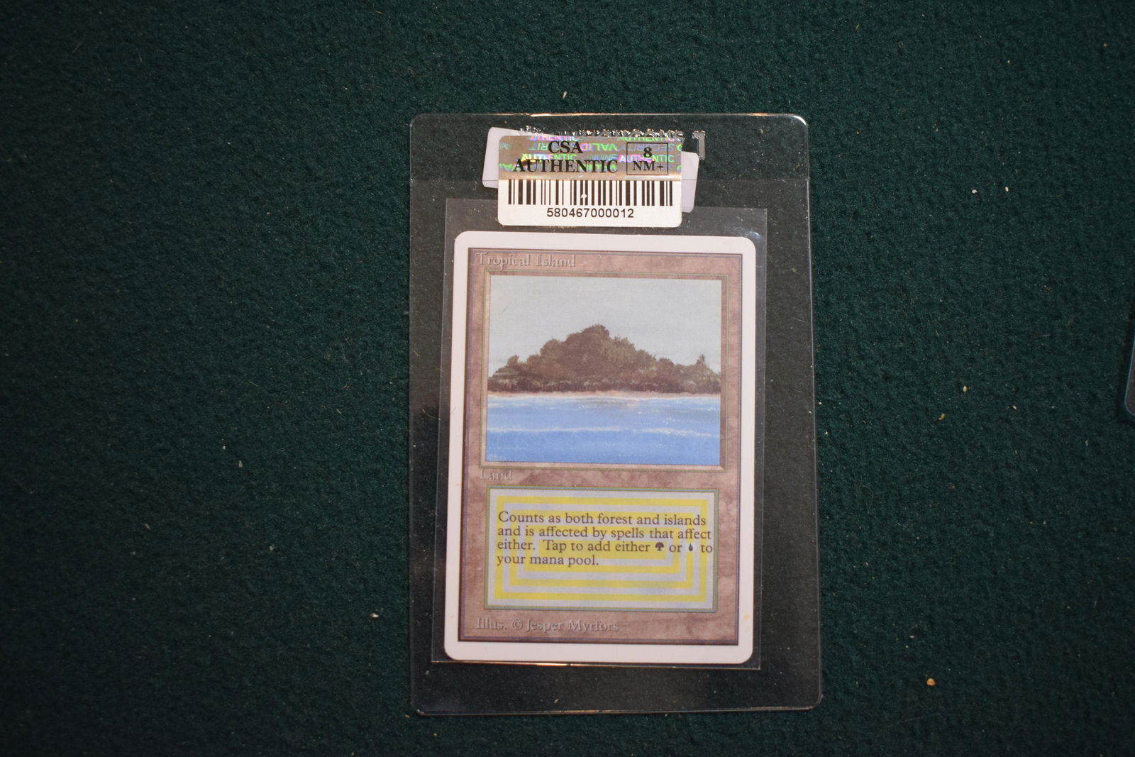 MTG: Unlimited Tropical Island Magic the Gathering card DUAL LAND. Graded 8 (1 of 2)