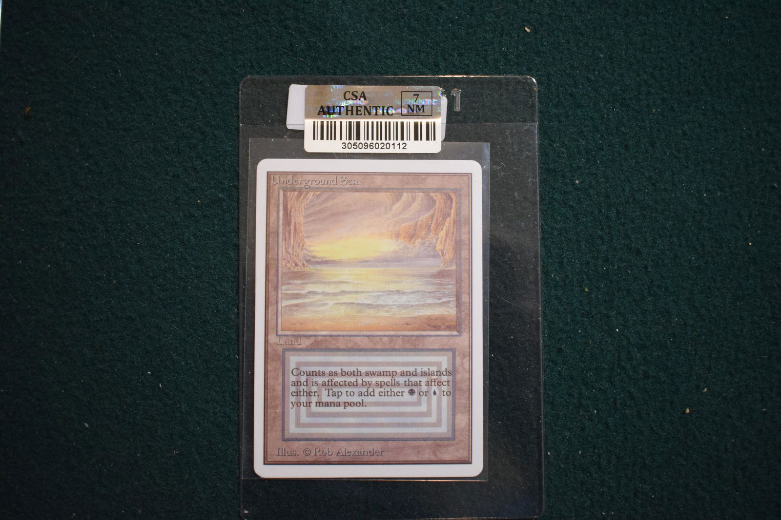 MTG: Unlimited Underground Sea Magic the Gathering card DUAL LAND. Graded 7 (1 of 2)