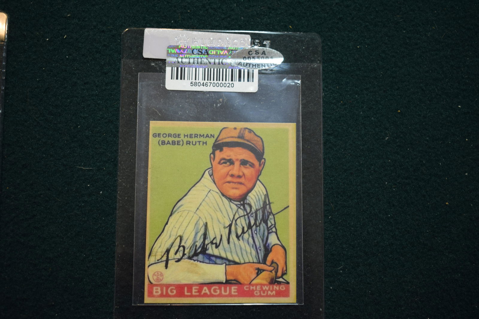 Babe Ruth signed Goudey card #181 HOFer, w hologram COA (1 of 2)