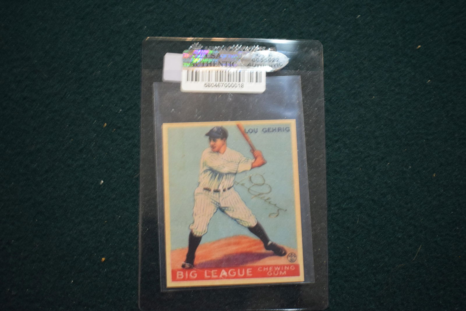 Lou Gehrig signed Goudey card #160 HOFer, w hologram COA (1 of 2)
