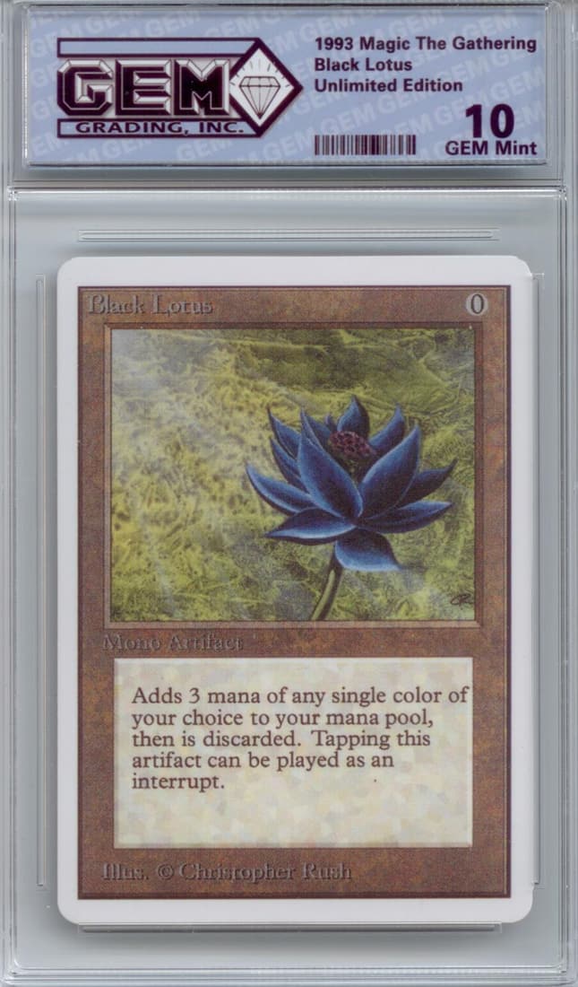 Black Lotus Magic The Gathering 1993 Unlimited, GEM graded card (1 of 2)