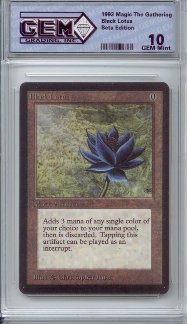 Black Lotus Magic The Gathering 1993 Beta, GEM graded card (1 of 2)