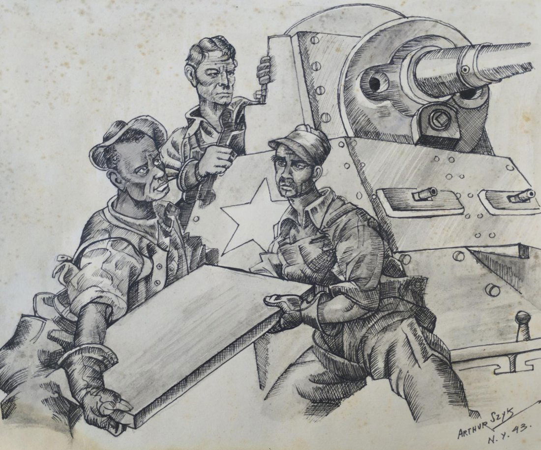 Arthur Szyk (1894 - 1951 ) Drawing, Style of: "Description:Arthur Szyk was a Polish-born Jewish artist who worked primarily as a book illustrator and political artist throughout his career. Arthur Szyk was born into a prosperous, middle-class Jew