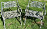 PHENOMENALLY UNIQUE AND RARE BLACK CAST IRON GARDEN THRONES