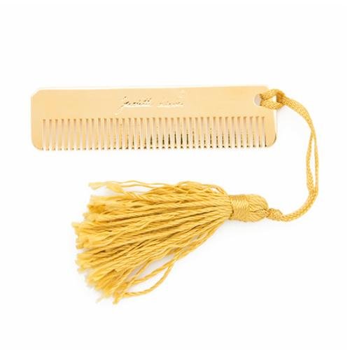 GOLD METAL JUDITH LEIBER TRAVEL COMB WITH TASSEL ACCENT (1 of 4)