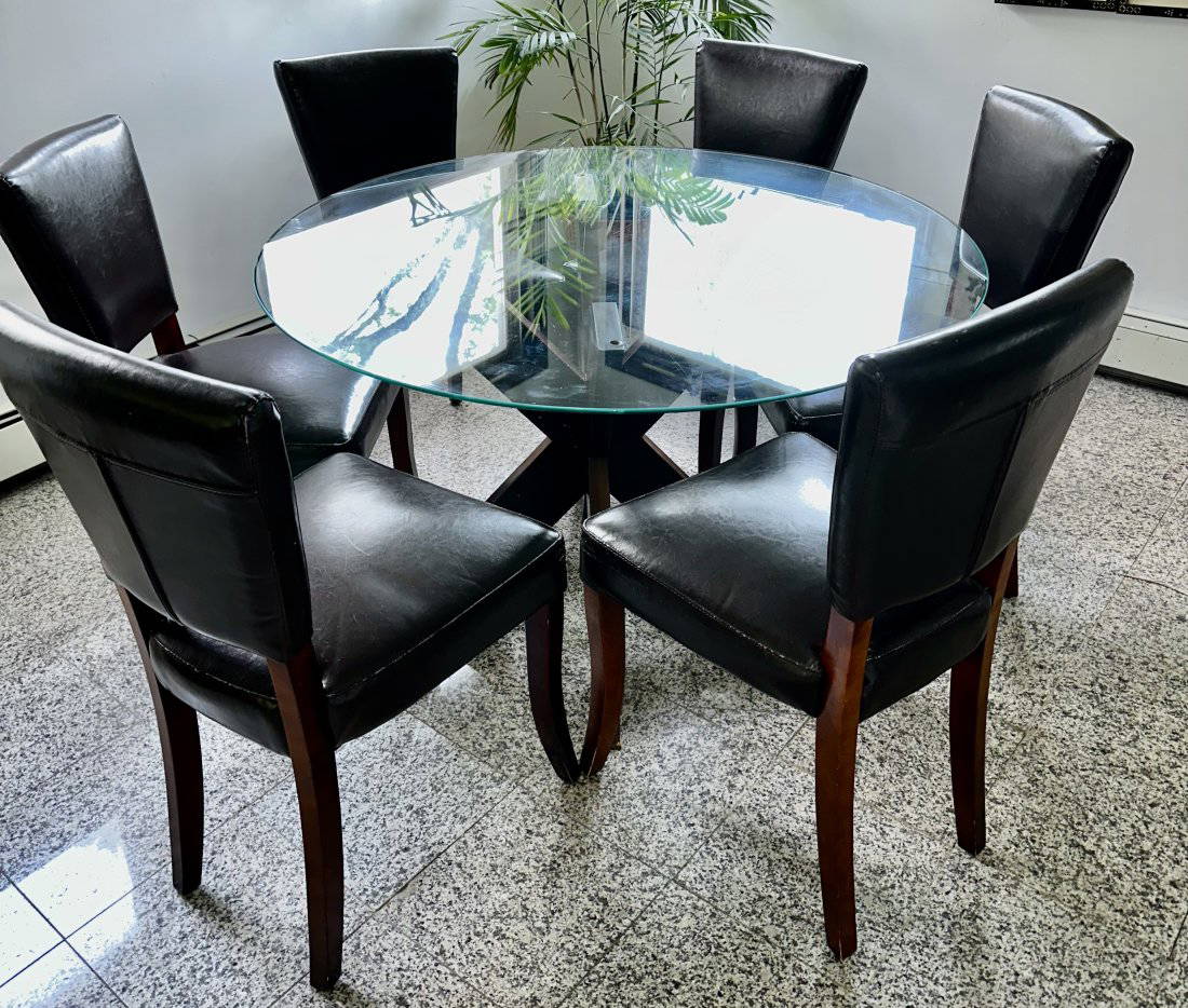 Luxurious Simon X Dining Table On Wooden Criss Cross Base With Espresso