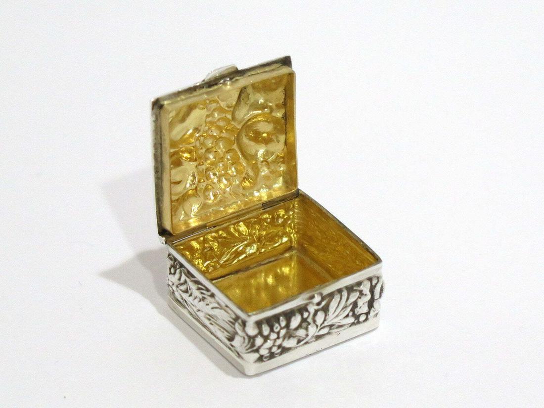 Antique silver pill case 925 gilt Topazio trinket box (1 of 5)