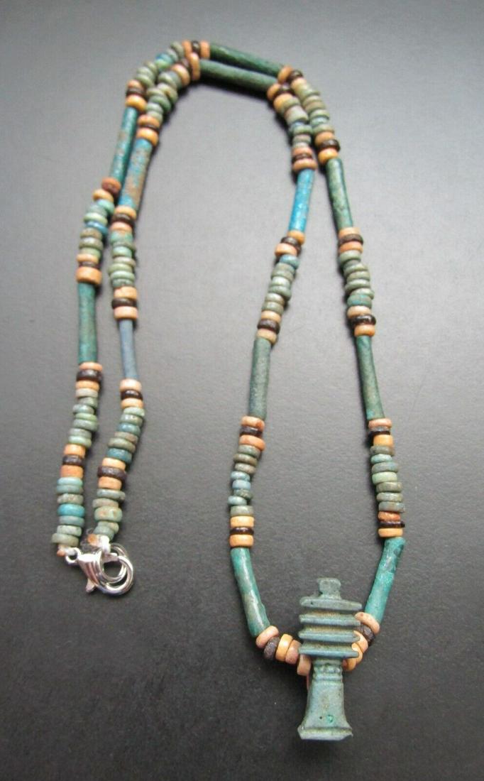 Vintage Ancient Egypt Choker Mummy Bead Pendant Old (1 of 2)