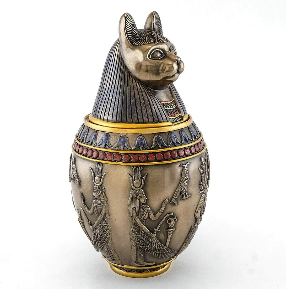 Vintage Canopic Jar Figurine Egyptian Cat Collectible (1 of 6)