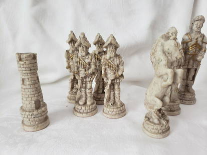 Antique Rare Chess Set Conqueror Set Collectible Stone: We present to your attention this antique rare chess set with white and blue stones. The set contains all the necessary figures and the board itself, the figures are placed inside the board. The figur