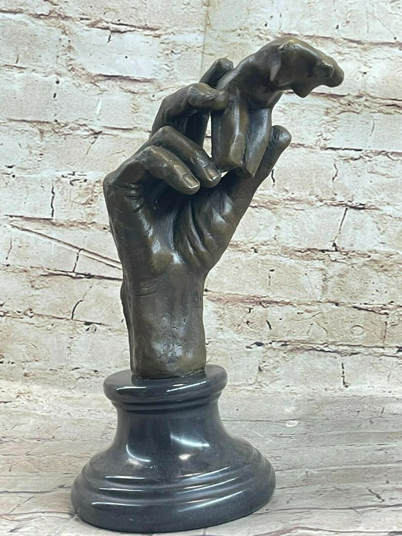 Handmade bronze statue hand god sculpture Rodin (1 of 6)