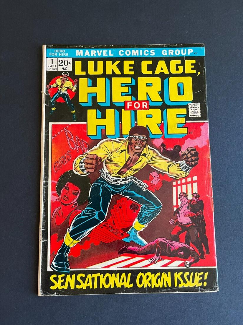 Vintage Marvel Comics Luke Cage's first appearance: First appearance of Luke Cage in vintage Marvel comics. Series Name: Luke Cage Publisher: Marvel Comics Publication Year: 1972
