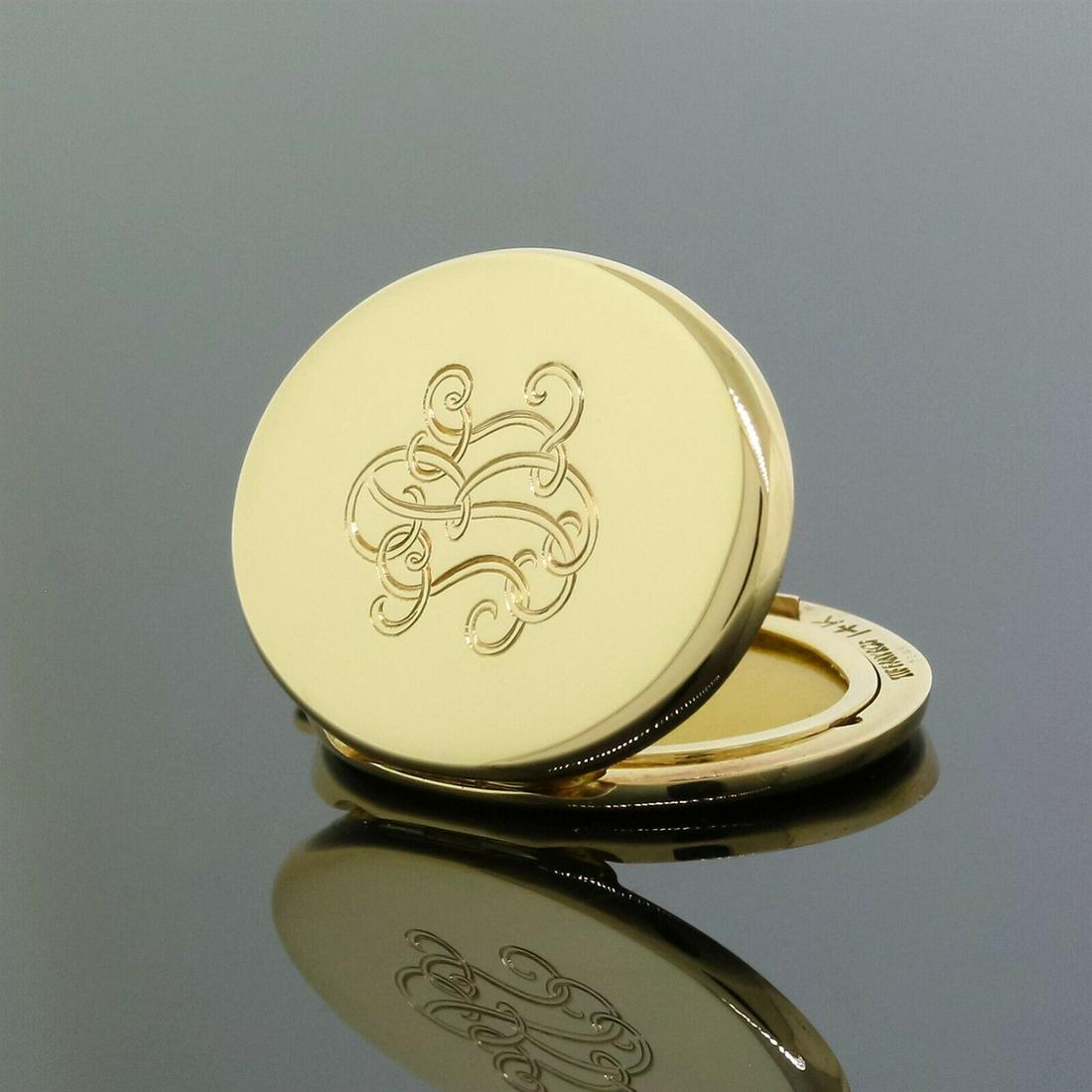 Necklace locket Tiffany yellow gold pendant retro (1 of 5)