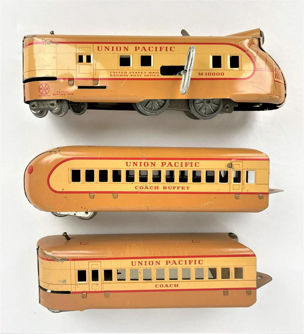 3 Antique Marx M 10000 Union Pacific Trains 1930