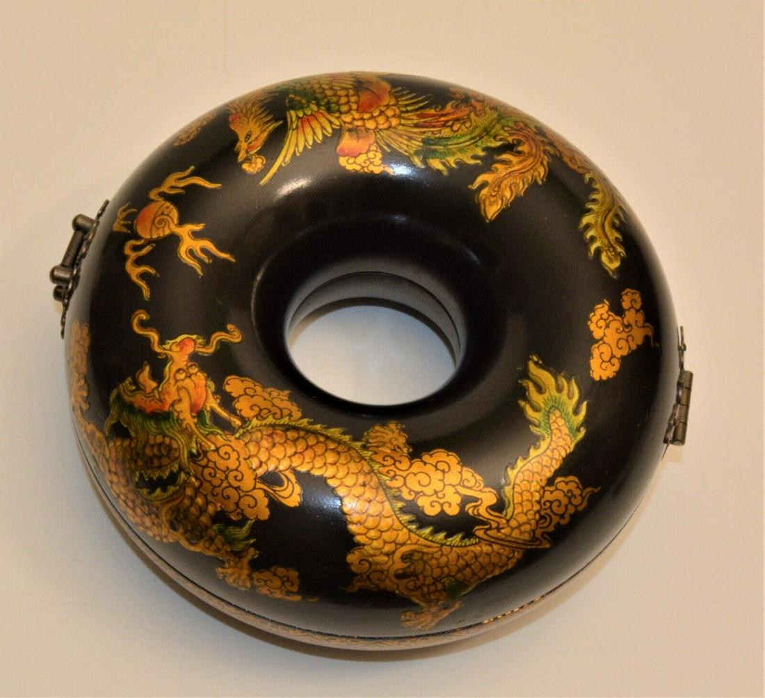 Handpainted donut trinket jewelry box wood lidded art (1 of 5)