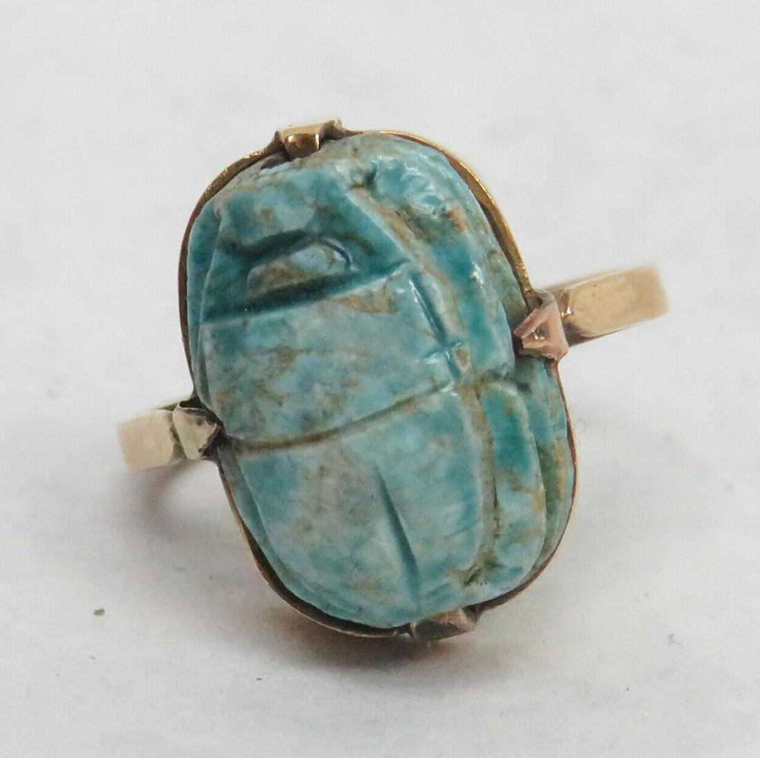 Ancient Egyptian Style Unique Rose Gold Ring Scarab (1 of 4)