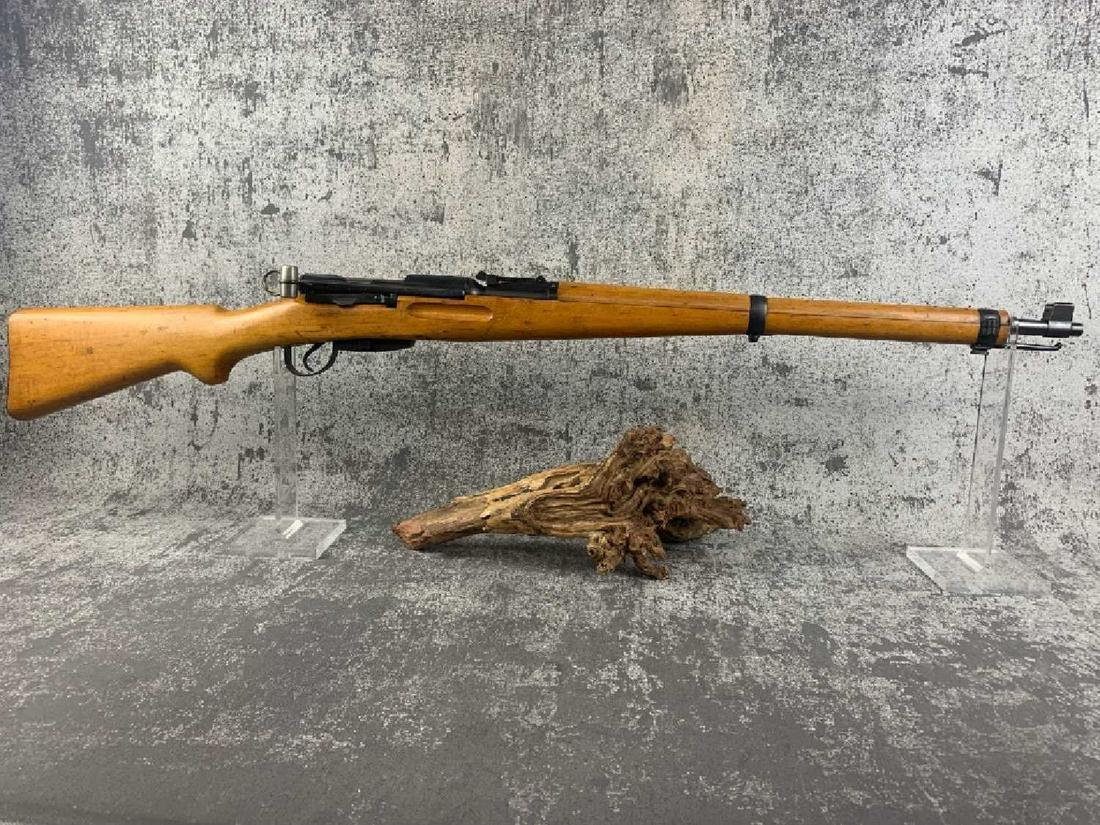 SWISS K31 7.5X55: Barrel bolt receiver mag all have matching serial numbers, adjustable rear site, sling attachments, bayonet lug, please see photos SWISS K31 7.5X55 26" SHINY 982675 EXCELLENT M+M INC SWITZERLAND