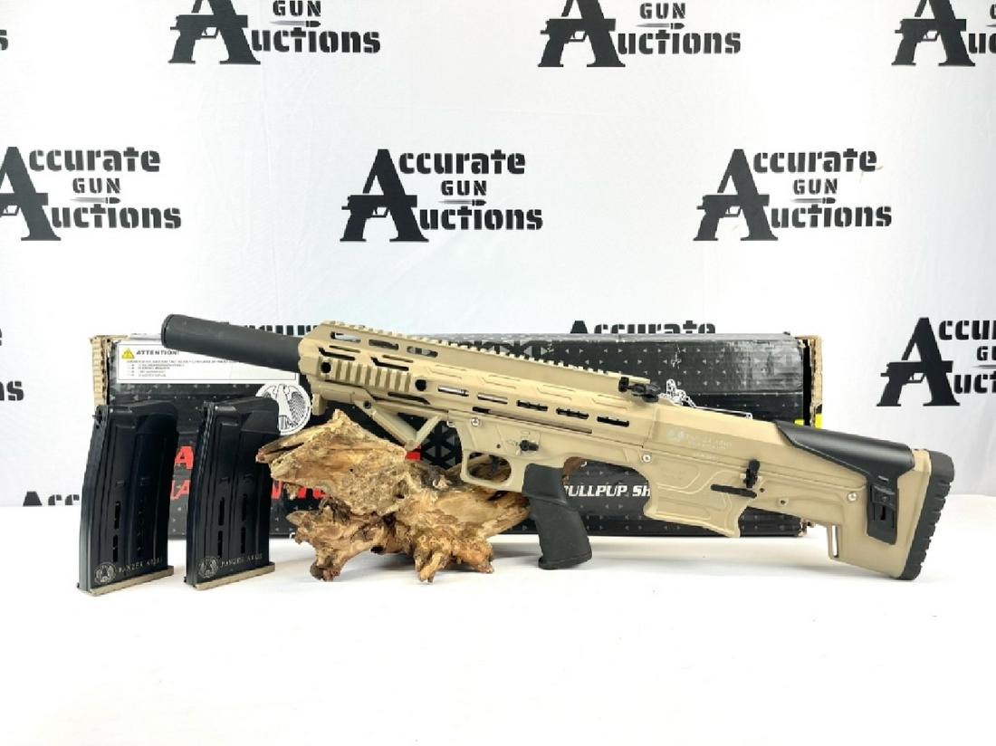 Panzer Arms BP-12 12GA: Comes with original box and (2) mags, detachable muzzle break, rubber butt plate with a raiser, picatinny rails with no sights. Dual safety on left and right, safety check completed, and built in C-cl