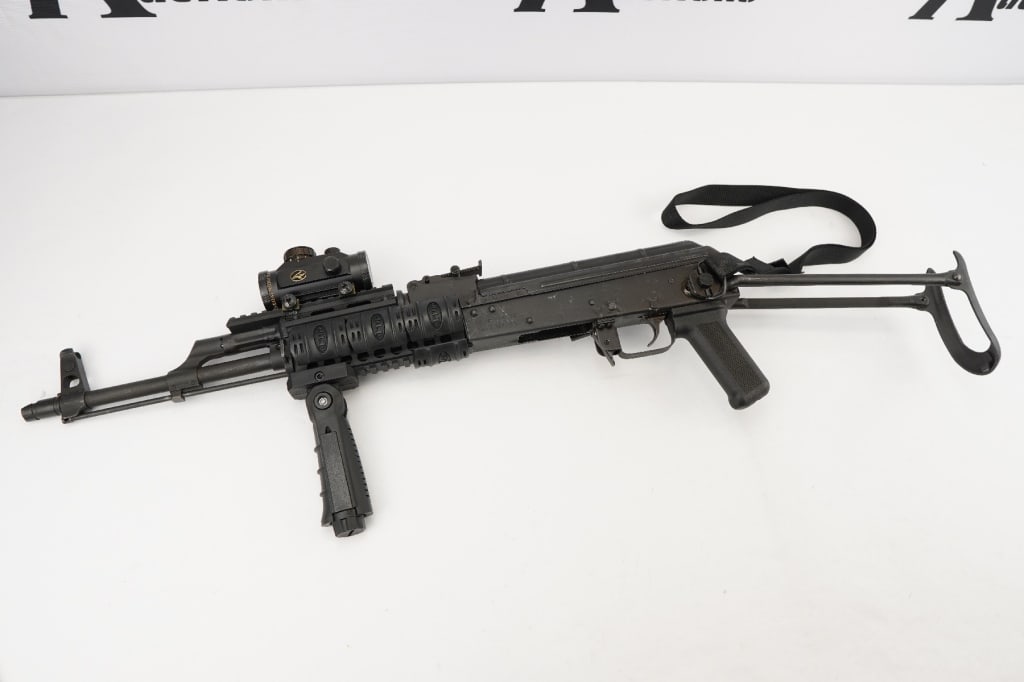 ROMARM SA/CUGIR GP WASR-10/63UF 7.62X39MM: This Romanian made AK-47 style rife comes outfitted with a folding stock, foregrip, and red dot sight. The semi-automatic rifle is chambered in 7.62x39mm and is sold with one magazine. The rifle is in