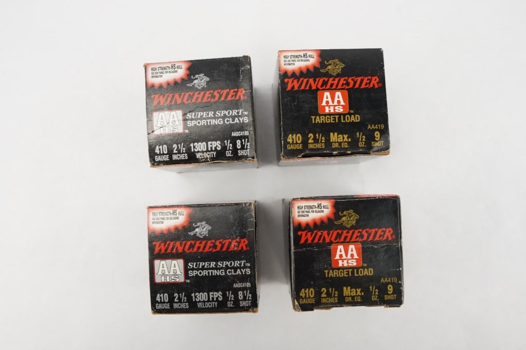 Winchester Misc .410 ammo .410 GA: 100 rounds, 4 boxes of 25 rounds. Misc .410. Please see photos.