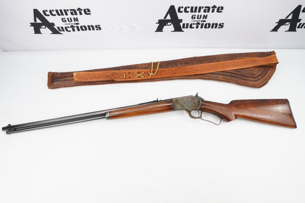 Marlin 39 .22 S/L/LR: The Marlin Model 39, basically the same as the Model 1897 with a pistol grip stock, case-hardened receiver and 24-inch octagonal barrel, was produced from 1922 to 1938. This Marlin is dated to the 192