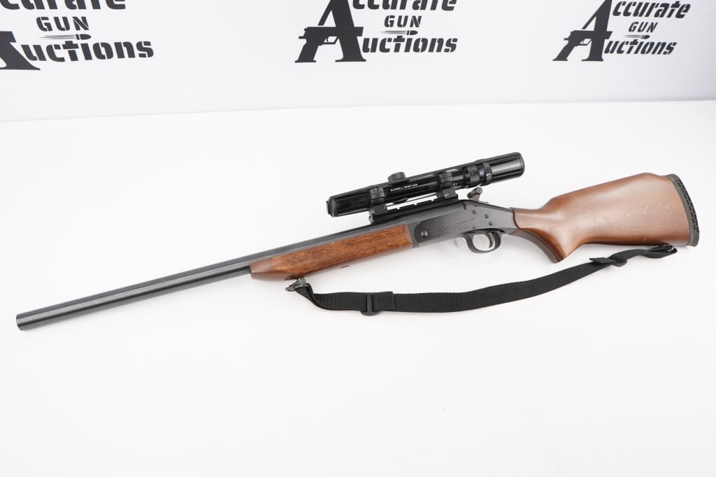 NEW ENGLAND FIREARMS Handi Rifle .223 REM: The New England Handi-Rifle is a single-shot break-action rifle chambered in 223 Rem. Rugged and accurate, this rifle is made to perform even in harsh environments and extreme weather. This rifle feat