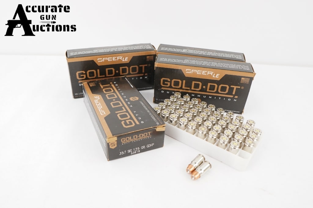 Speer 200 Rounds of Gold Dot .357 Sig Home Defense: 4 boxes of (50) rounds of Speer Gold Dot 125 GR GDHP .357 Sig ammo. Please see photos.
