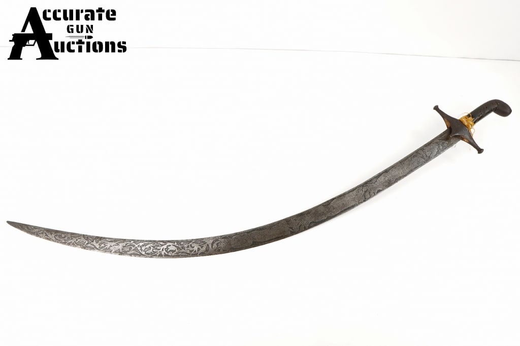 Saudi Arabian Sword: A shamshir is a type of Persian/Iranian sword with a radical curve. The name is derived from the Persian word shamsh?r, which is made of two words sham and shir". This sword is believed to be of Saudi