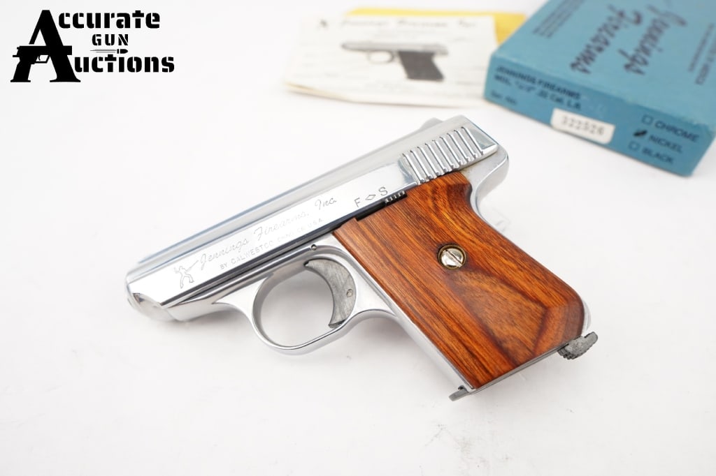Jennings J-22 .22 LR: The Jennings J-22 pistol was designed by Jennings Firearms in 1978 and marketed as a self-defense .22LR pocket pistol. Although Jennings made several other firearms, the J-22 became the company?s most
