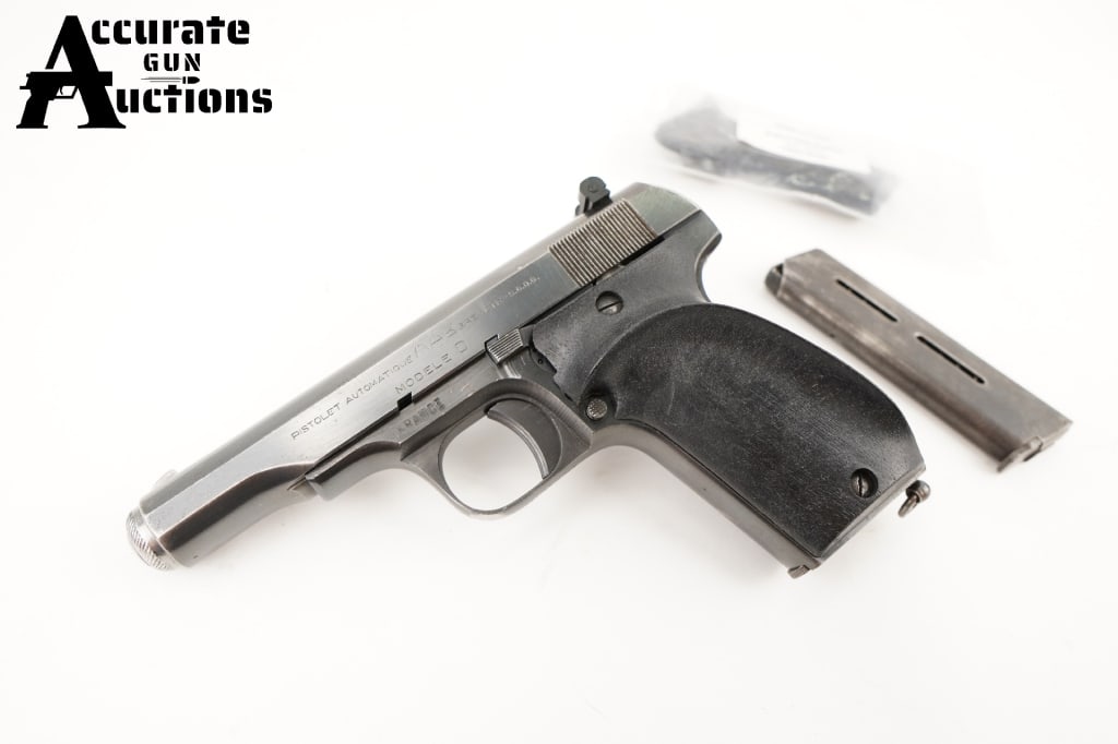 MAB Modele D 7.65: The MAB model D is a pistol produced by MAB in France from 1933 to 1963 and 1982; it was inspired by the Belgian Browning FN pistol 1910/22. The semi-automatic pistol is chambered in 7.65 and features