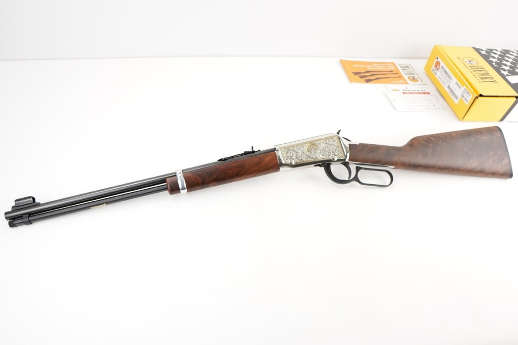 Henry Repeating Arms 25th Anniversary H001-25 .22: Henry Classic 25th Anniversary Engraved Nickel-Plated Blued Steel Brown Lever Action Rifle - 22 Long Rifle. Henry released two limited-edition models celebrating the company?s 25th anniversary. The H0