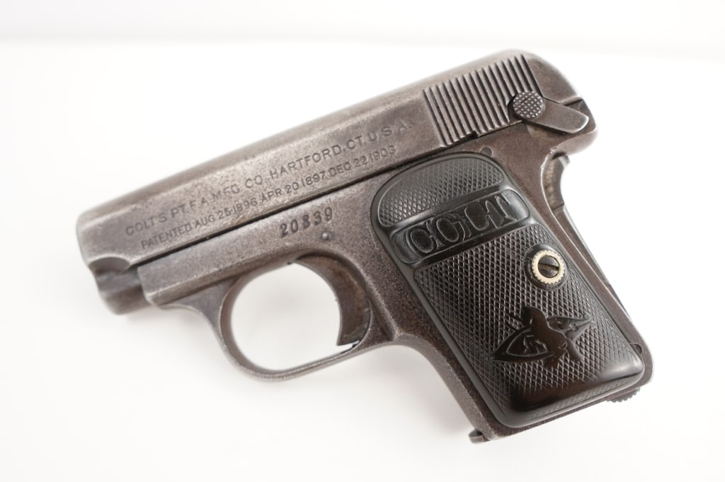 Colt 1908 .25: Serial Number 20839 shows a manufactured date of 1909 in which is just the second year of production.it was marketed as a small concealable firearm which could be easily tucked into a vest pocket for 