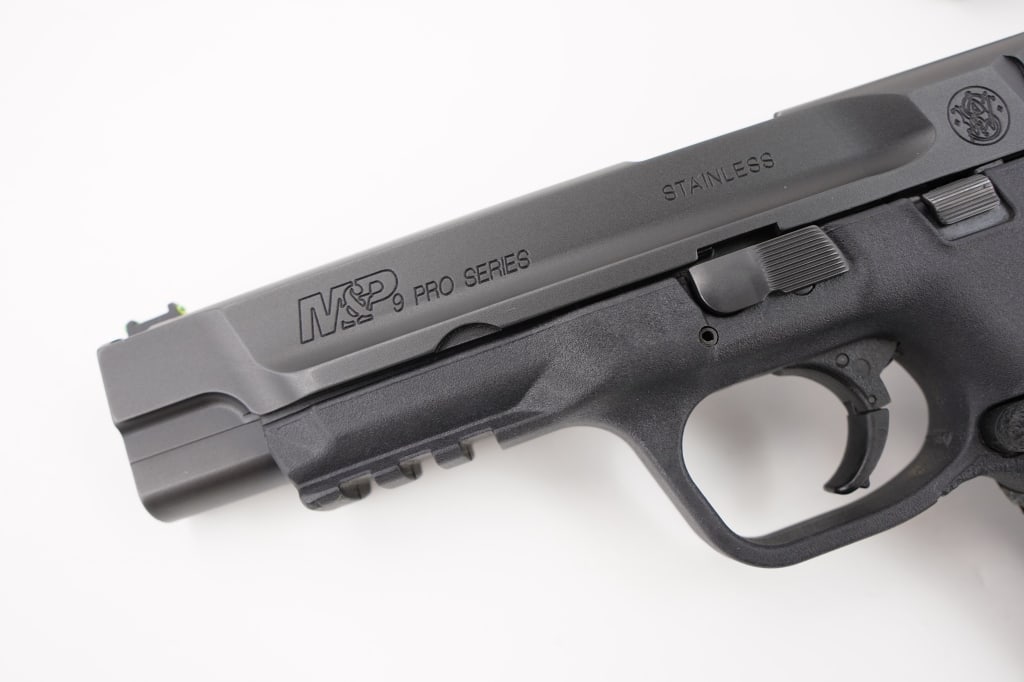 Smith & Wesson M&P 9 Pro Series 9mm: Bridging the gap between main production and the Performance Center, the Smith & Wesson? Pro Series? represents the next step up from the standard production line. This pistol is chambered in 9mm and