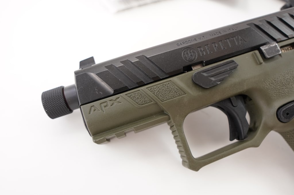 Beretta APX 9x19: This Beretta APX is the perfect combination of cutting-edge design, durability, and precision. Known for its modular design and outstanding ergonomics, the APX is a favorite among professionals and en