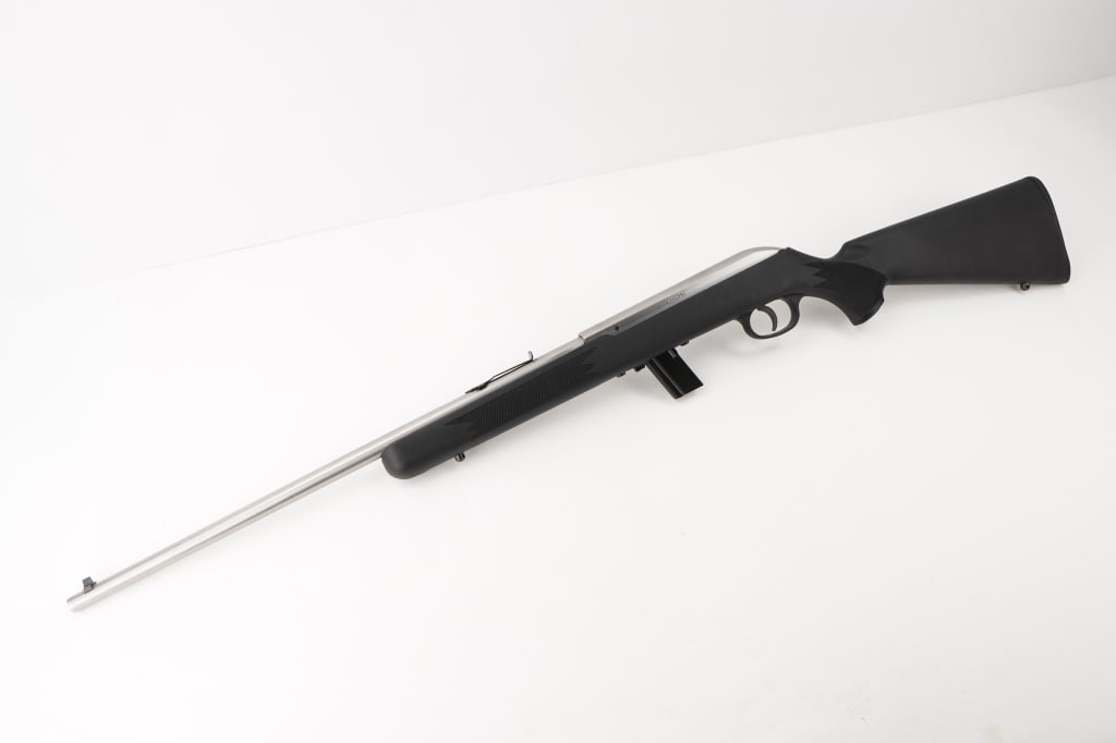 Savage 64 .22 LR: This Savage Arms 64 .22LR is a reliable and accurate semi-automatic rifle, ideal for both target shooting and small-game hunting. Featuring a durable steel barrel and a synthetic stock, it offers exce