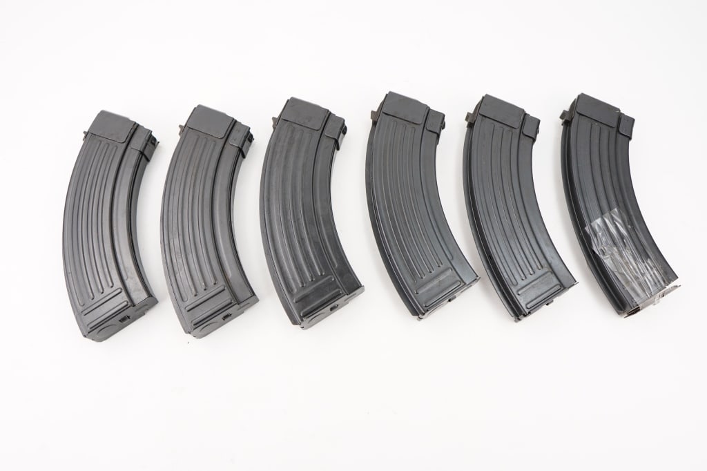 Steel AK Mags Lot of 6 7.62x39: Lot of 6 Steel AK Mags. Please see the photos.
