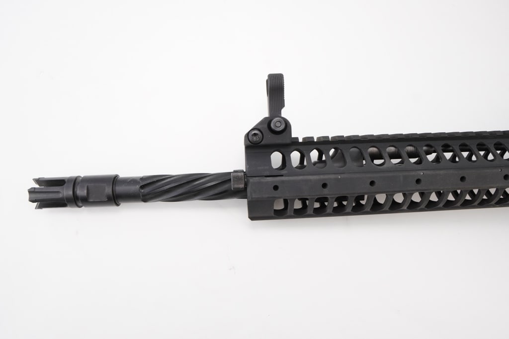 LWRC International M6 5.56 Nato: The LWRC International M6 5.56 NATO, a premium gas-operated, piston-driven rifle, is renowned for its reliability and accuracy. Produced primarily since the mid-2000s, it features a monoforge upper re