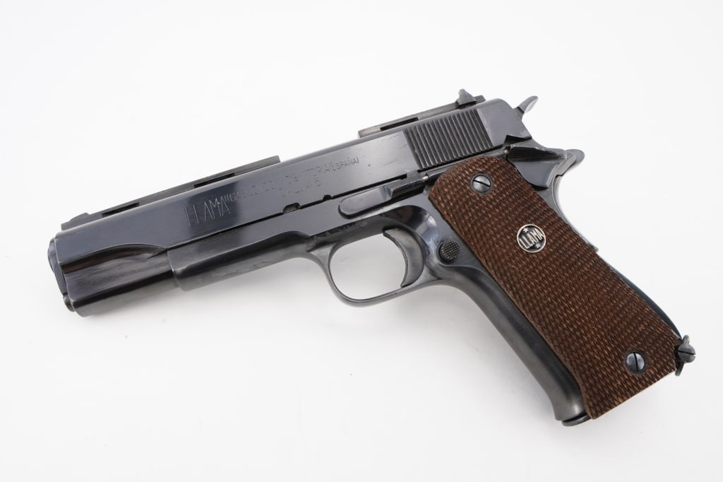 Gabilondo Cia Vitoria LLAMA Especial .45 Auto: The Stoeger Arms LLAMA Especial .45 Auto is a semi-automatic handgun known for its reliability and robust design. Produced in the 1980s, it combines steel construction with a 1911-inspired frame, offe