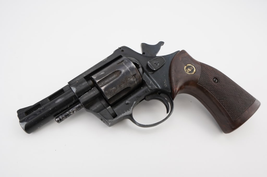 RG 38S .38 SPL: The RG 38S is a .38 Special revolver produced by Rheinmetall in the 1960s and 1970s. Known for its simplistic design, it features a 5-shot cylinder and a 2-inch barrel. While non-functional in this li
