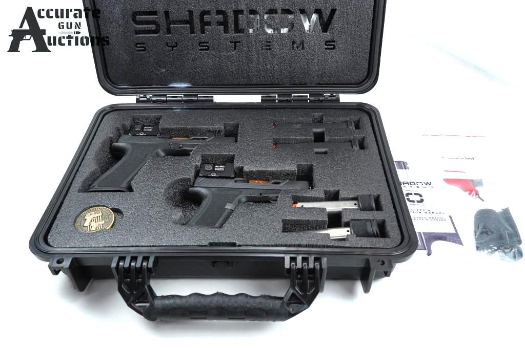 Shadow Systems CR920 Two Pistol Set 9x19: Make: Shadow Systems Model: CR920 Two Pistol Caliber: Set 9x19 Action: Semi Barrel: 3.5 Bore: Bright Serial # S051820 Condition: Excellent The Shadow Systems XR920/CR920 ACRO Kit is a limited-edition 
