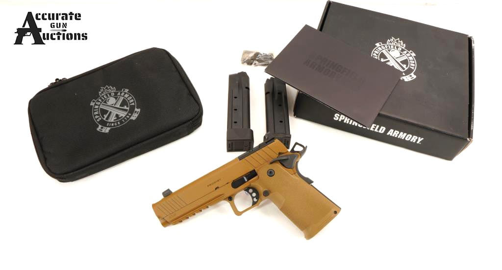 Springfield Armory Prodigy 9MM: Make: Springfield Armory Model: Prodigy Caliber: 9MM Action: Semi Barrel: 4.25 Bore: Bright Serial # NMH 84337 Condition: Very Good The Springfield Armory 1911 DS Prodigy FDE enhances the classic