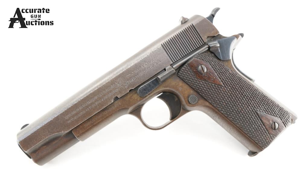 Colt Model of 1911 U.S. Army .45 ACP: Make: Colt Model: Model of 1911 U.S. Army Caliber: .45 ACP Action: Semi Barrel: 5 Bore: Bright Serial # 316180 Condition: Good ?Collectors? Manufactured in 1918 as per serial number. Here we have a Co