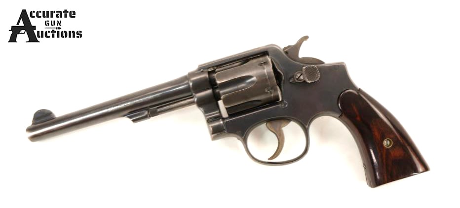 Smith & Wesson M&P (Pre Mod 10) .38 SPL: Make: Smith & Wesson Model: M&P (Pre Mod 10) Caliber: .38 SPL Action: DA Barrel: 6 Bore: Bright Serial # 989180 Condition: Very Good This Smith & Wesson Military & Police 4th Change (Pre Model 10) is 