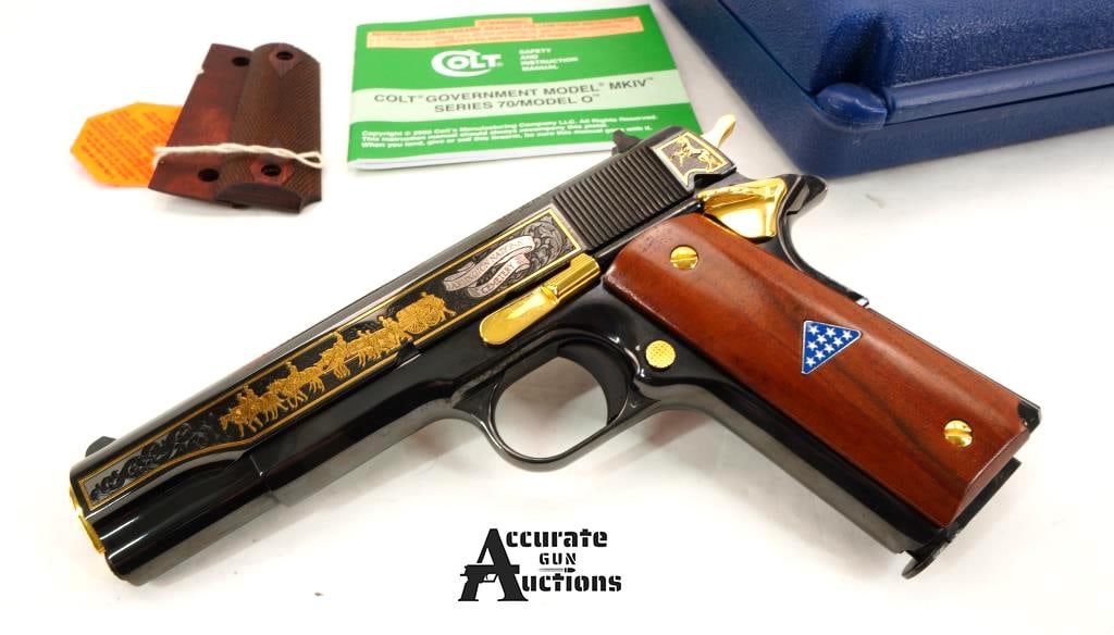 Colt Government "Arlington NC .45 ACP: Make: Colt Model: Government "Arlington NC Caliber: .45 ACP Action: Semi Barrel: 5 Bore: Bright Serial # T0G212 Condition: Very Good The "Colt America Remembers Arlington National Cemetery" is a limit