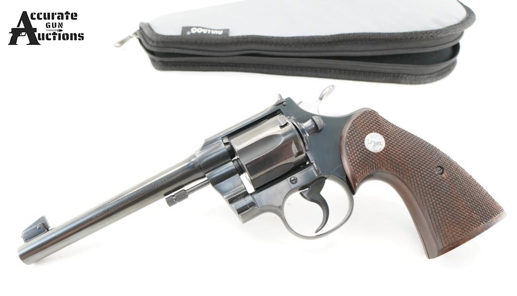 Colt Officers Model .22 LR: Make: Colt Model: Officers Model Caliber: .22 LR Action: DA Barrel: 6 Bore: Bright Serial # 22625 Condition: Very Good ?Collectors? Manufactured in 1940 as per serial number. The Colt Officer's Model 