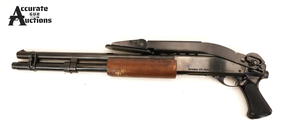 Remington 870 Magnum 12 GA: Make: Remington Model: 870 Magnum Caliber: 12 GA Action: Pump Barrel: 18 Bore: Bright Serial # W943131M Condition: Good Manufactured between 1984-1989 as per serial number. This Remington 870 Magnum