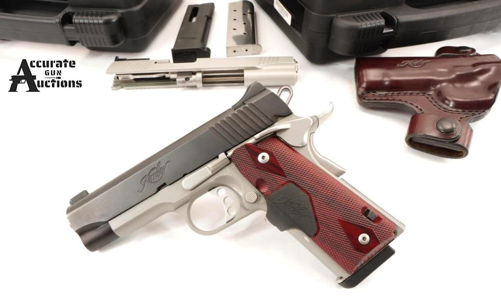 Kimber Pro Crimson Carry ll 45 ACP: Make: Kimber Model: Pro Crimson Carry ll Caliber: 45 ACP Action: Semi Barrel: 4 Bore: Bright Serial # KR86514 Condition: Good 2 mags, Crimson Trace , Conversion Kit, Holster. Update Coming Soon!!!