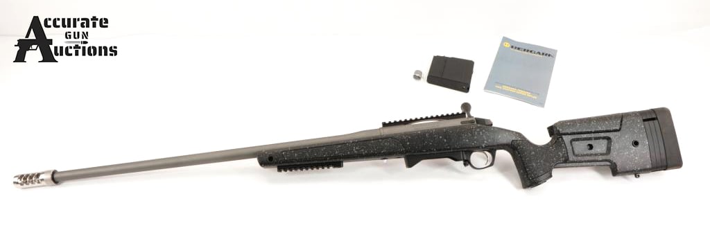 Bergara Premier 300 PRC 300 RUM: The Bergara Premier bolt-action rifle, sporting serial number J50641, is built on a precision-crafted 416 stainless steel Premier Action featuring a coned bolt nose and a floating bolt head for incred